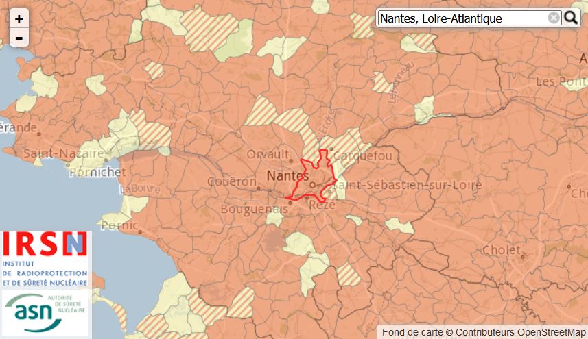 Carte du potentiel radon